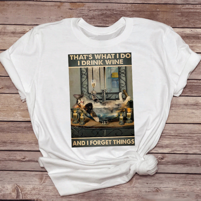 Tshirt Pet-Drinking-Coffee Funny Cat