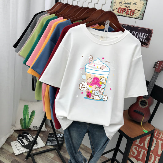 Loose Style Cotton Short-Sleeved T-Shirt