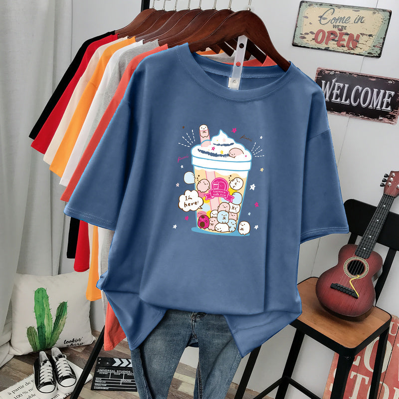 Loose Style Cotton Short-Sleeved T-Shirt