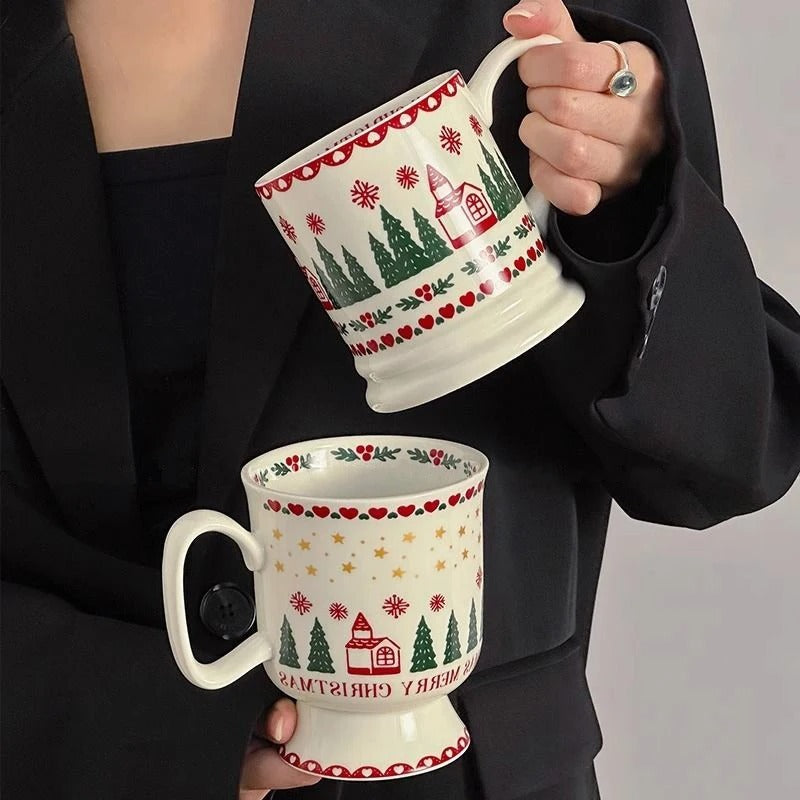Christmas Cartoon Graffiti Ceramic Mug