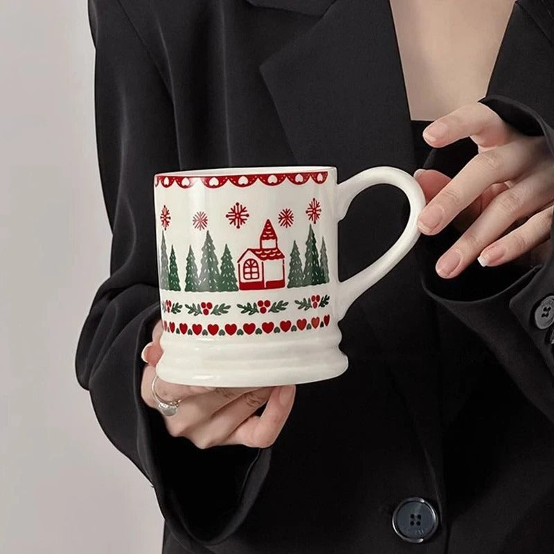 Christmas Cartoon Graffiti Ceramic Mug