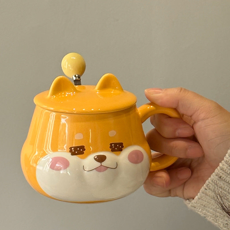 Shiba Inu Ceramic Cup With Cover