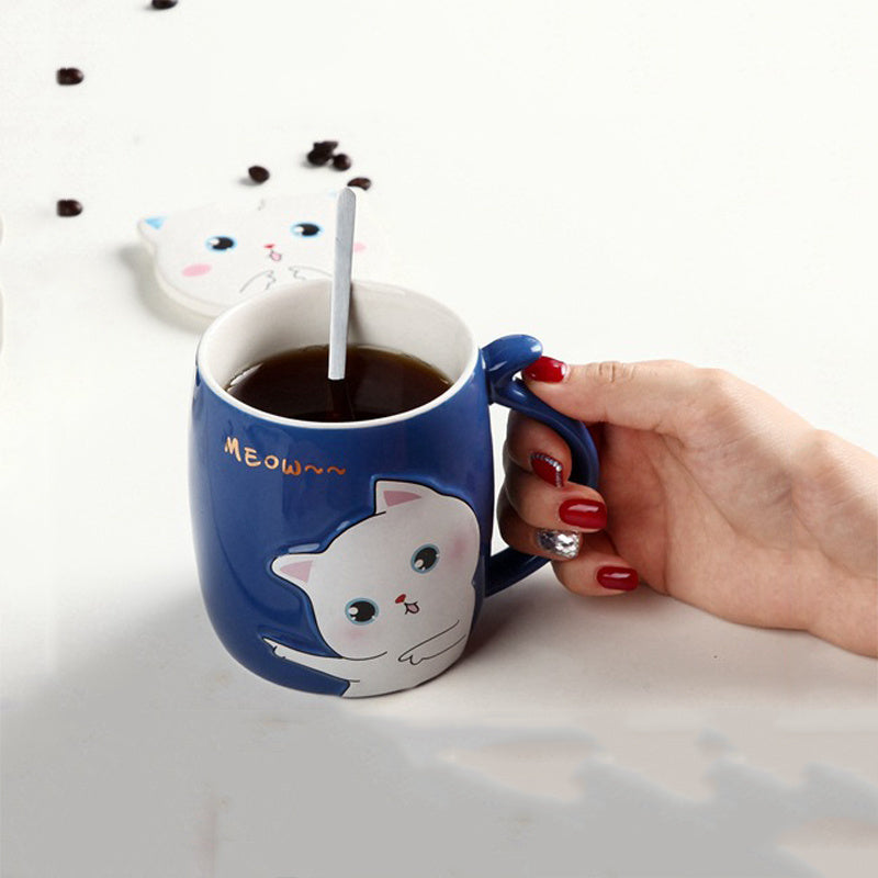 Creative Color Glaze Cat Mug