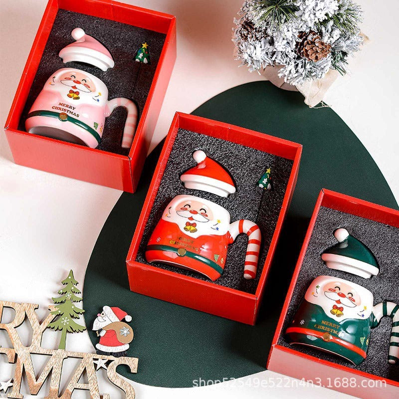 Santa Claus Cup Ceramic Mug Christmas Holiday Gift Hand-painted