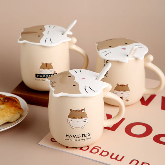 Cute Cartoon Hamster Ceramic Cup