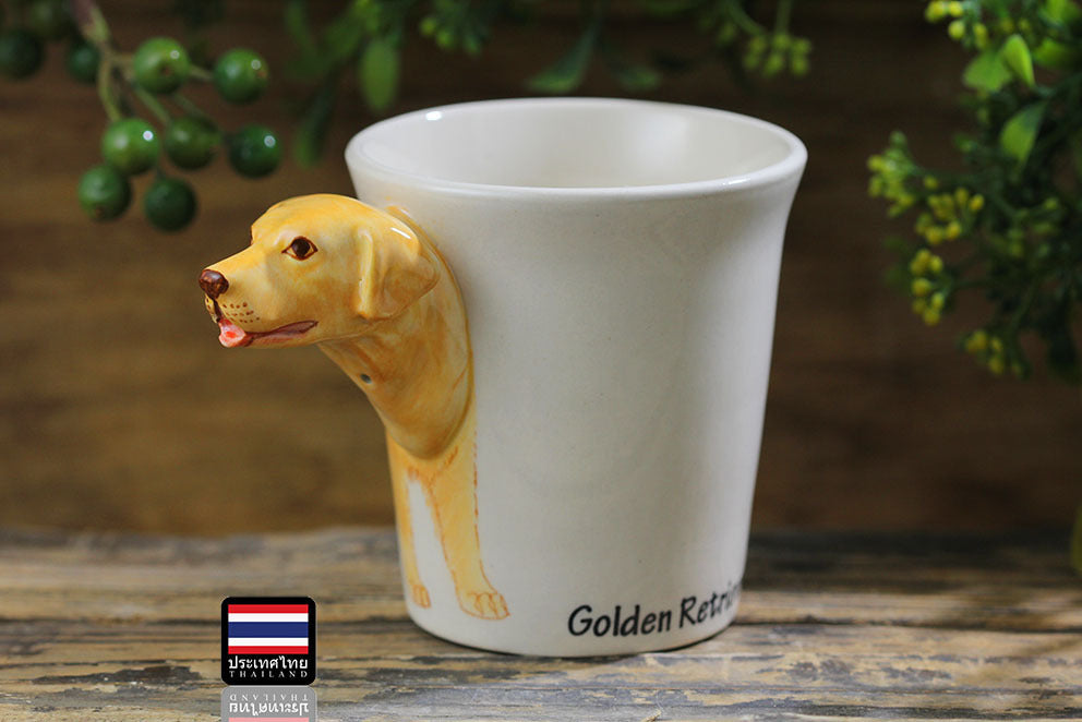 Hand Drawn  Golden Retriever Ceramic Dog Cup