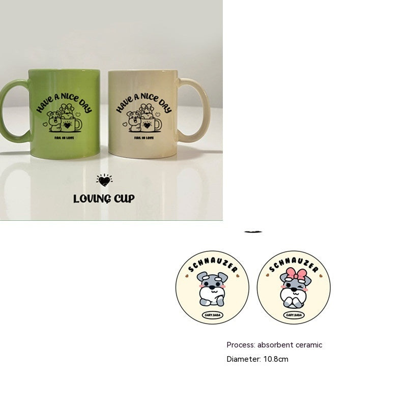 Schnauzer Puppy Couple Ceramic Cup