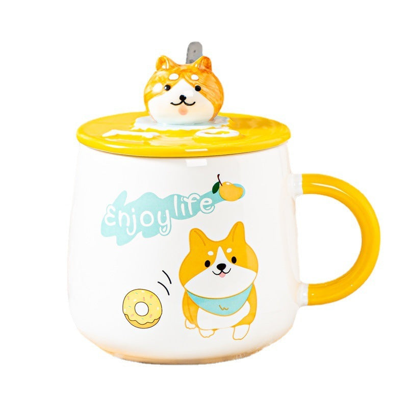 Cute Cartoon Dog Mug Breakfast