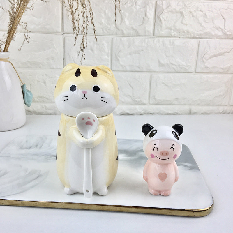 Japanese Ceramic Lovely  Cat Large Capacity Mug