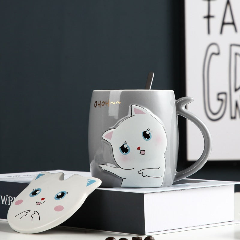 Creative Color Glaze Cat Mug