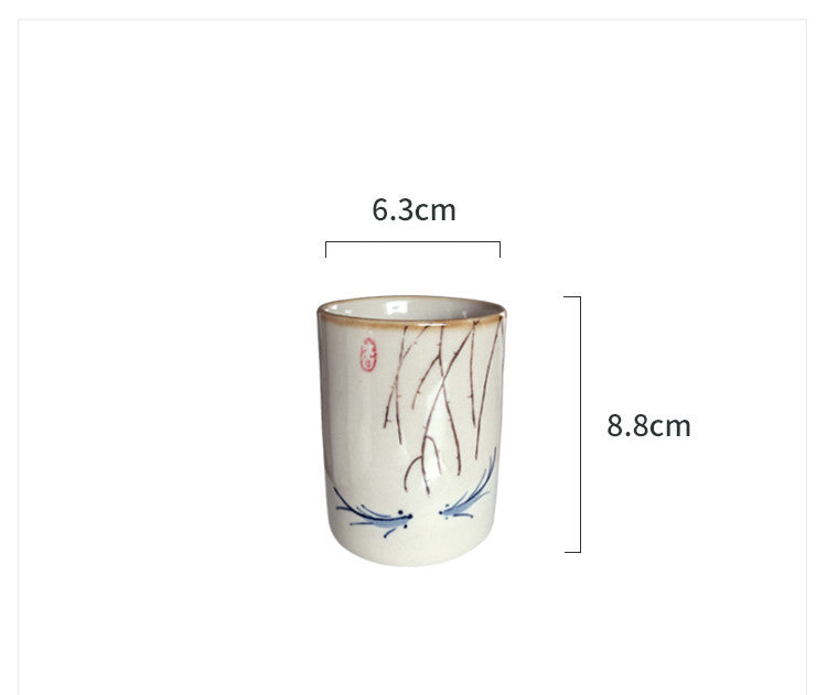Underglaze Hand-painted Ceramic Drinking Fish Glass