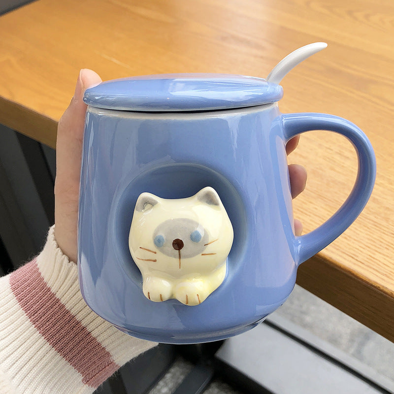 Men's And Women's Kitten Coffee Cups With Lids