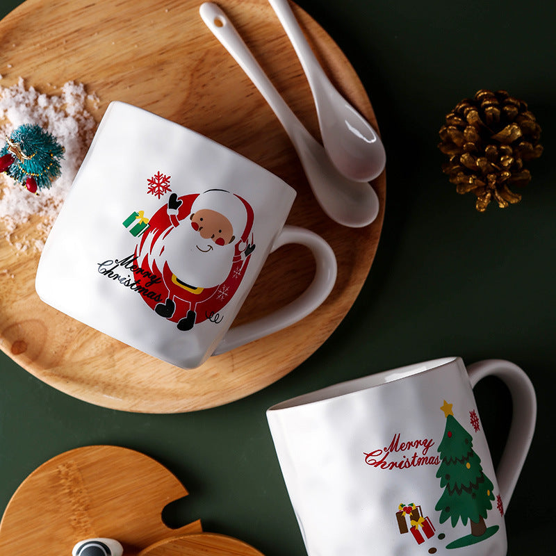 Xmas Mug With Wooden Lid & Spoon