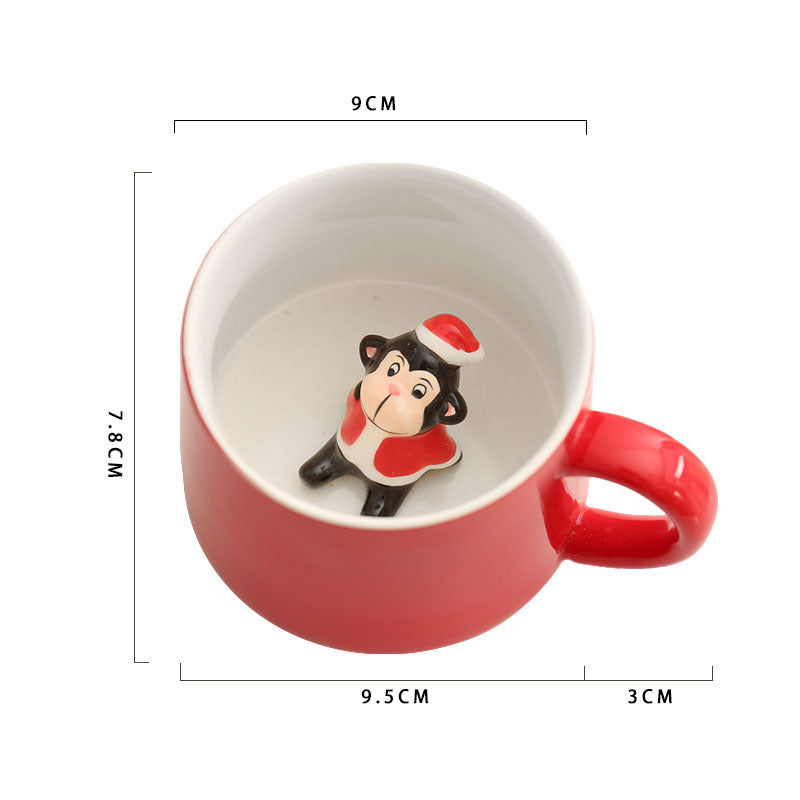 Cartoon three-dimensional Xmas Ceramic Mug