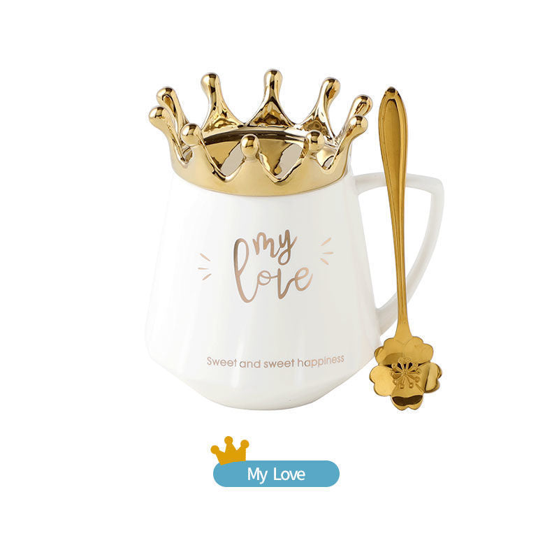 Ceramic Queen  Mug with Lid Scoop