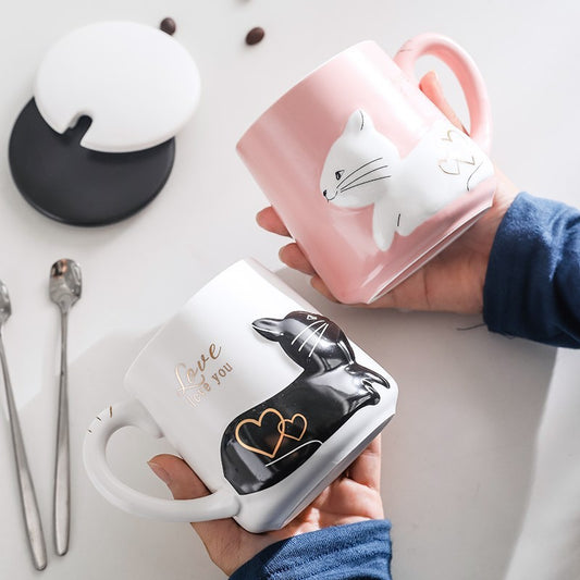 Three-Dimensional Cat Ceramic Mug