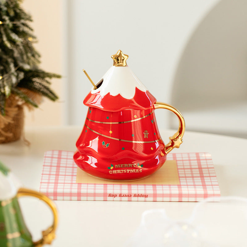 Xmas Mug With Lid Household Cup