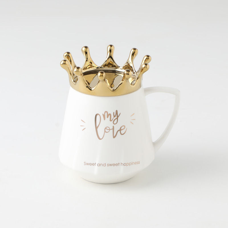 Ceramic Queen  Mug with Lid Scoop