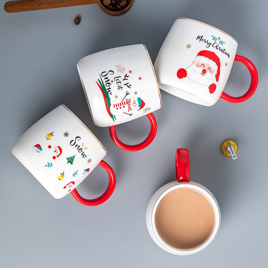 Christmas Mug With Lid Spoon Ceramic Mug