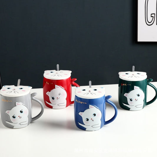 Creative Color Glaze Cat Mug