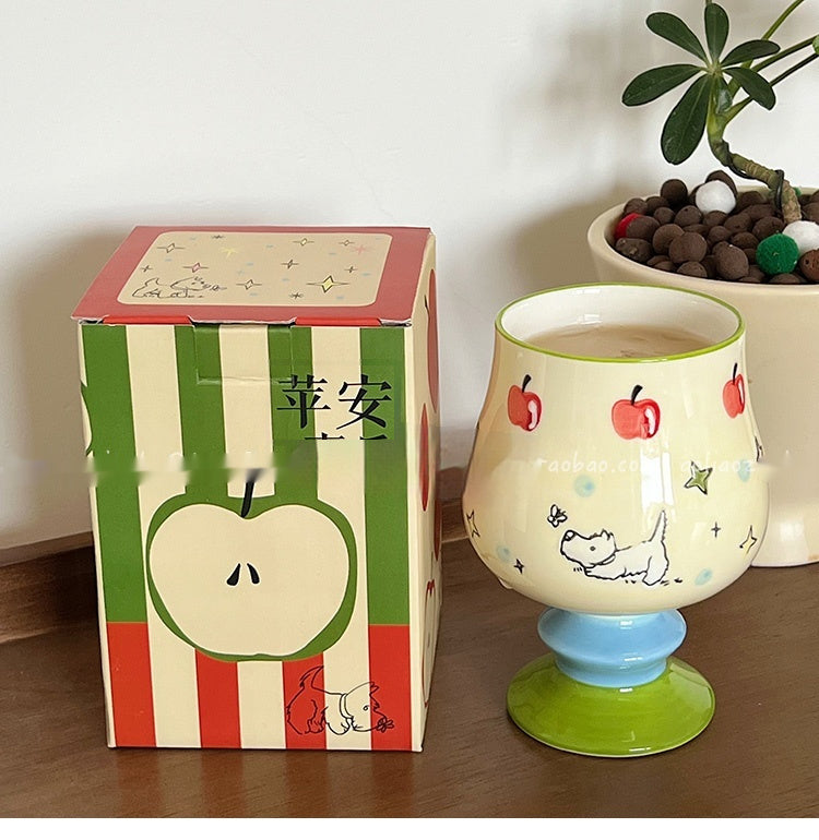 Underglaze Cute West High Dog Goblet Ceramic