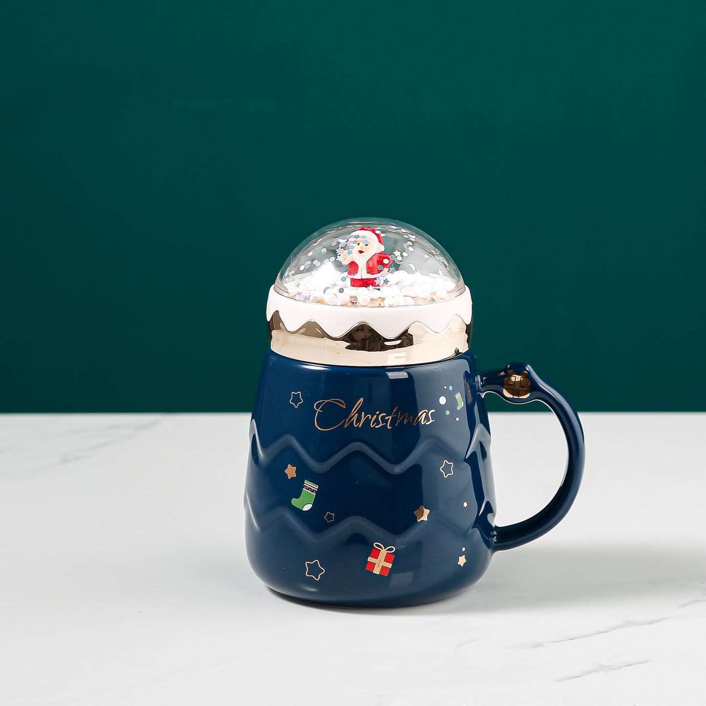Santa Claus Mug Ceramic With Lid