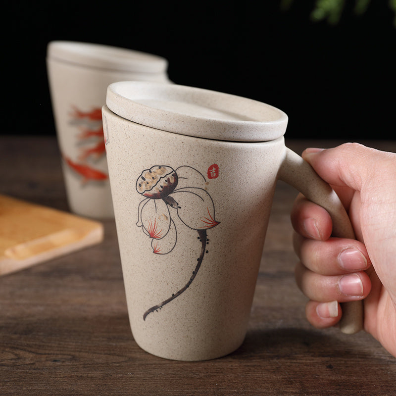 Creative Ceramic Mug Nostalgic Flowers