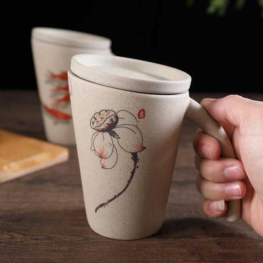 Creative Ceramic Mug Nostalgic Flowers