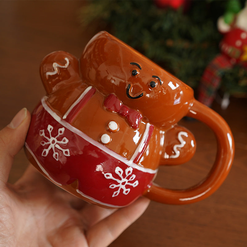 Hand-painted Gingerbread Man  Christmas Table Coffee Mug