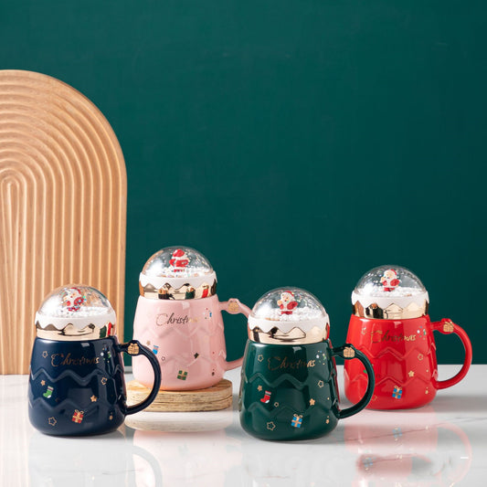 Santa Claus Mug Ceramic With Lid