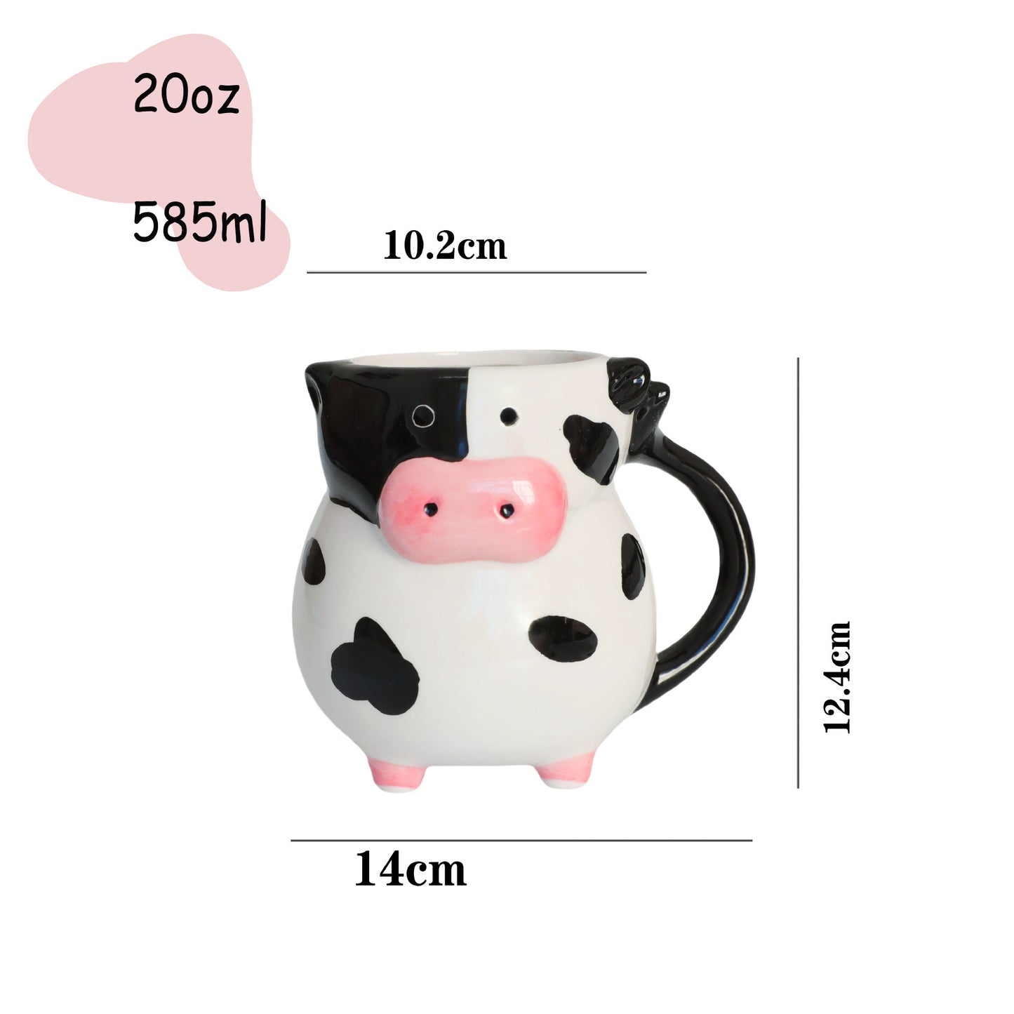 Cow-Shaped Ceramic Mug