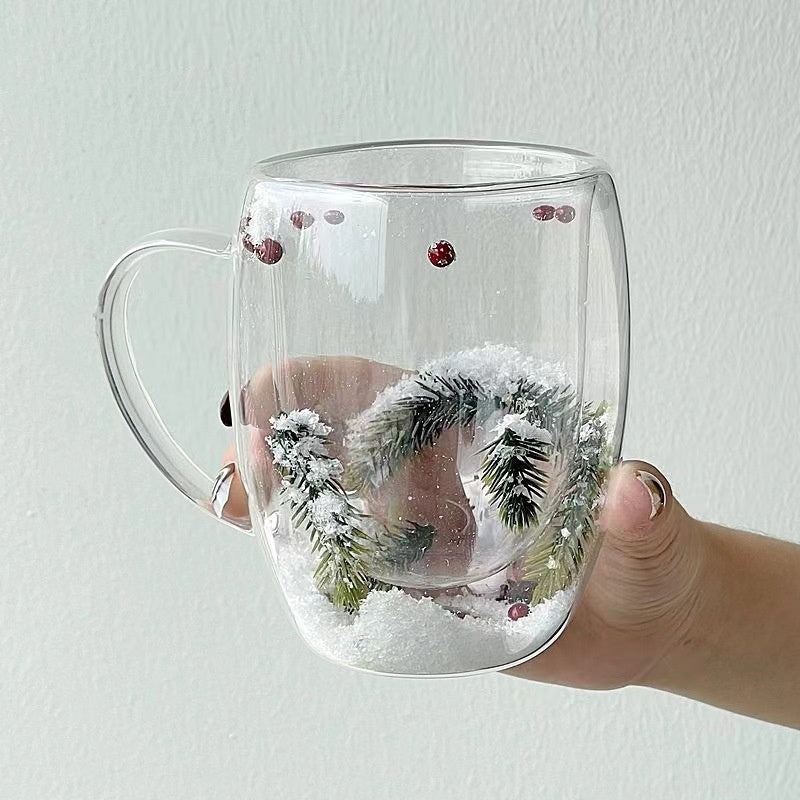 Christmas Snow Pine Branches Heat Resistant Mug