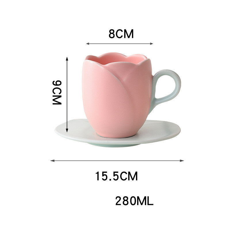 Tulip Coffee Cup And Saucer Set