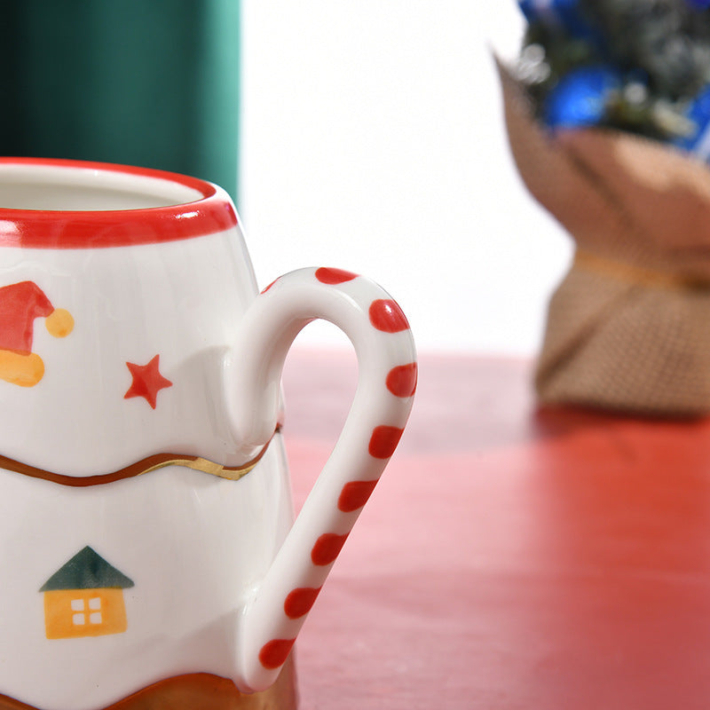 Korean Cute Ceramic Milk Mug With Lid