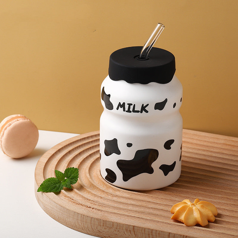 Cute Mini Cow Ceramic Straw Cup