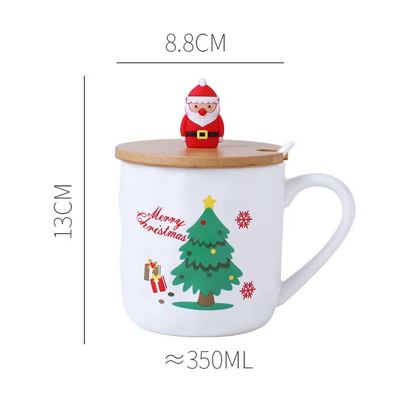 Xmas Mug With Wooden Lid & Spoon