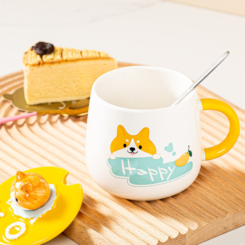 Cute Cartoon Dog Mug Breakfast