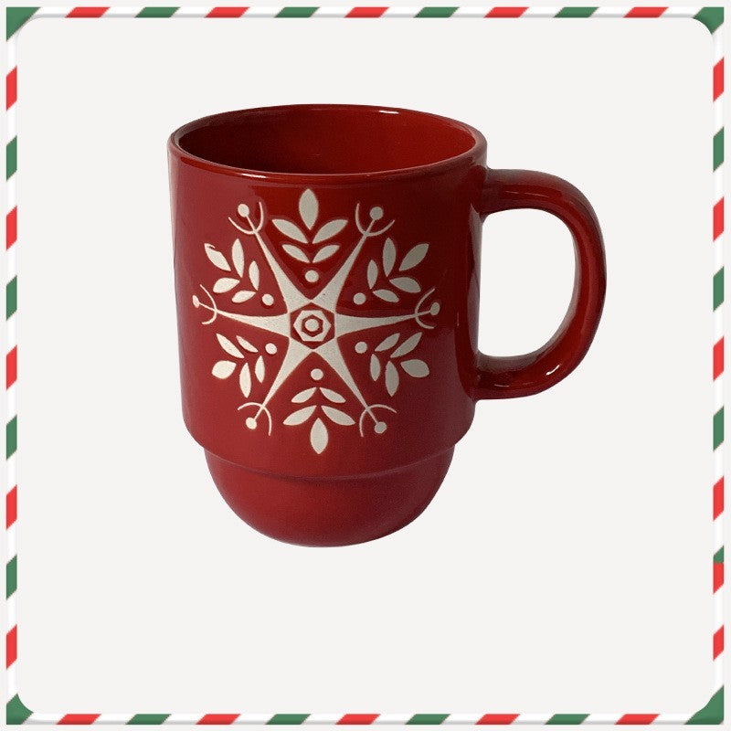 Cute Cartoon Snowman Santa Claus Ceramic Cup Christmas Mug