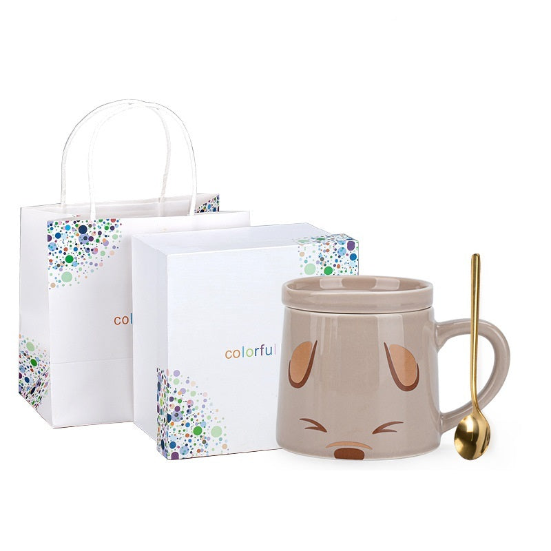 Coffee Cup Children's Breakfast Couple With Lid Spoon