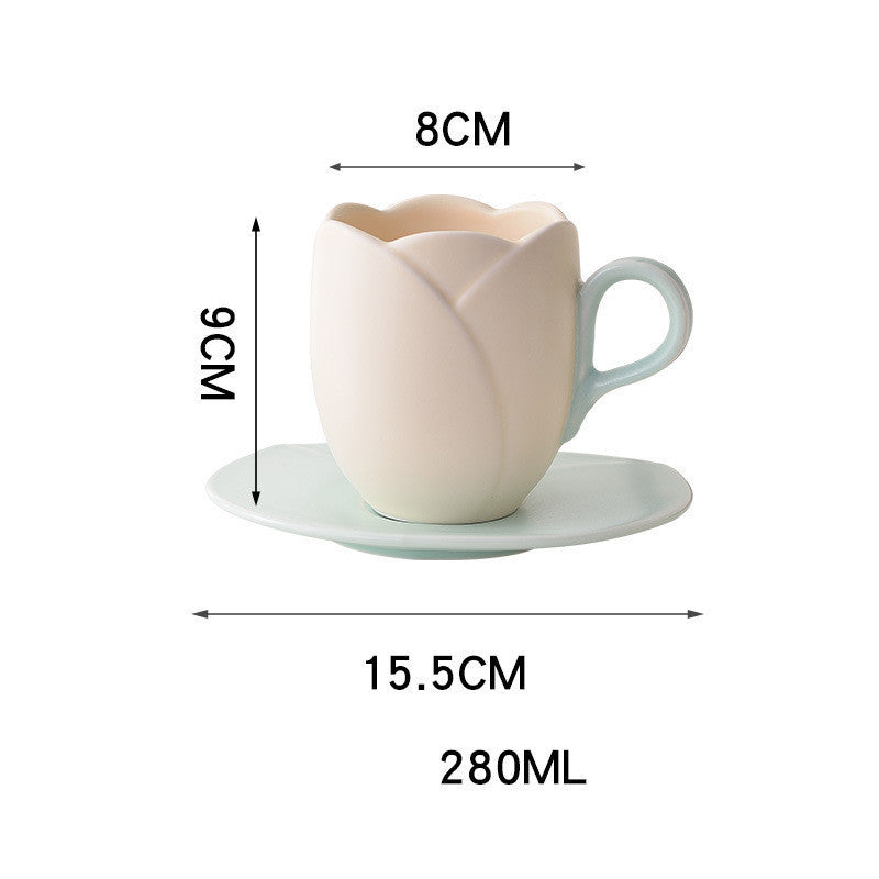 Tulip Coffee Cup And Saucer Set