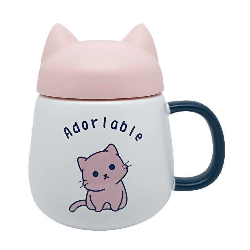 Household Cute Cat Mug With Lid