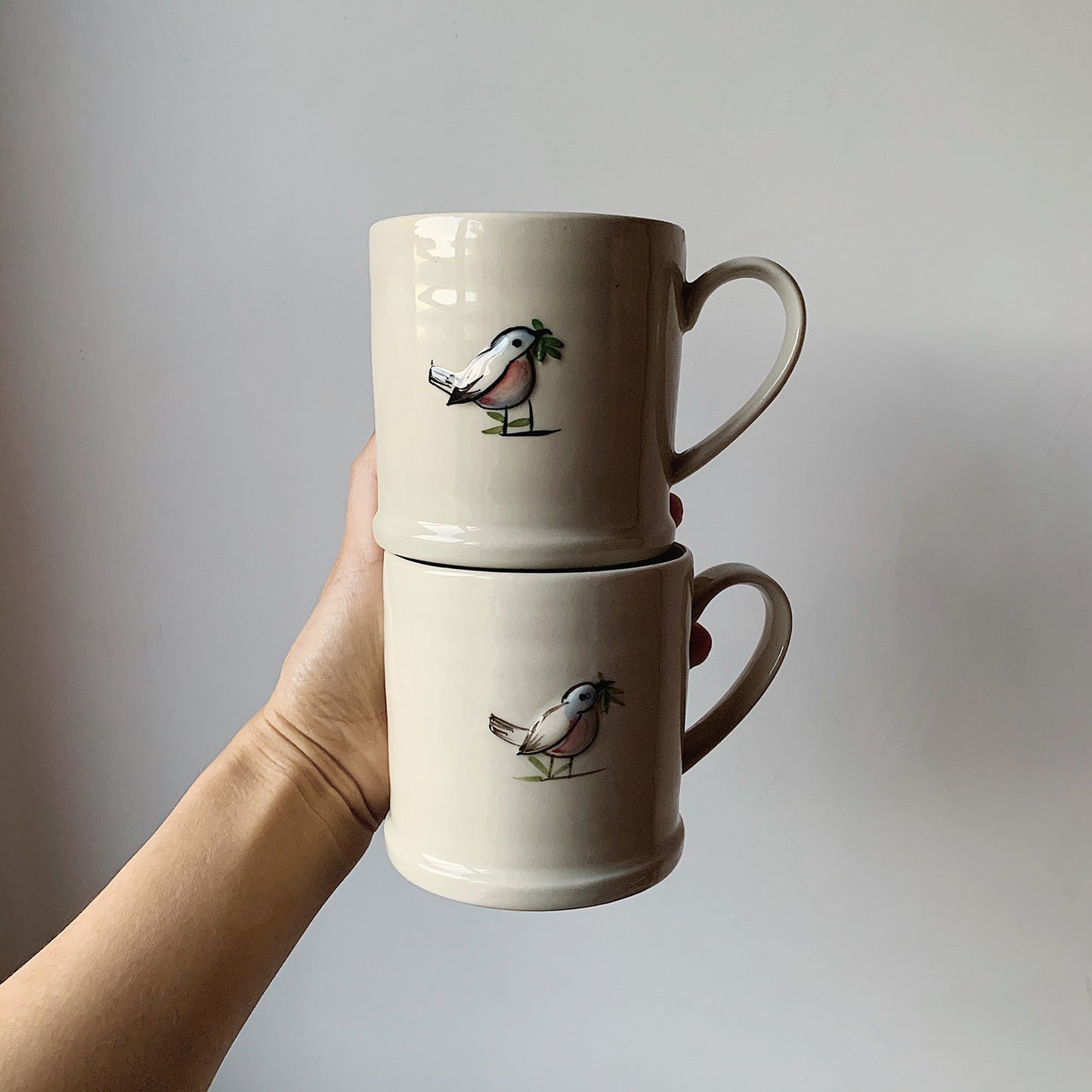 Time Olive Bird Mug Ceramic