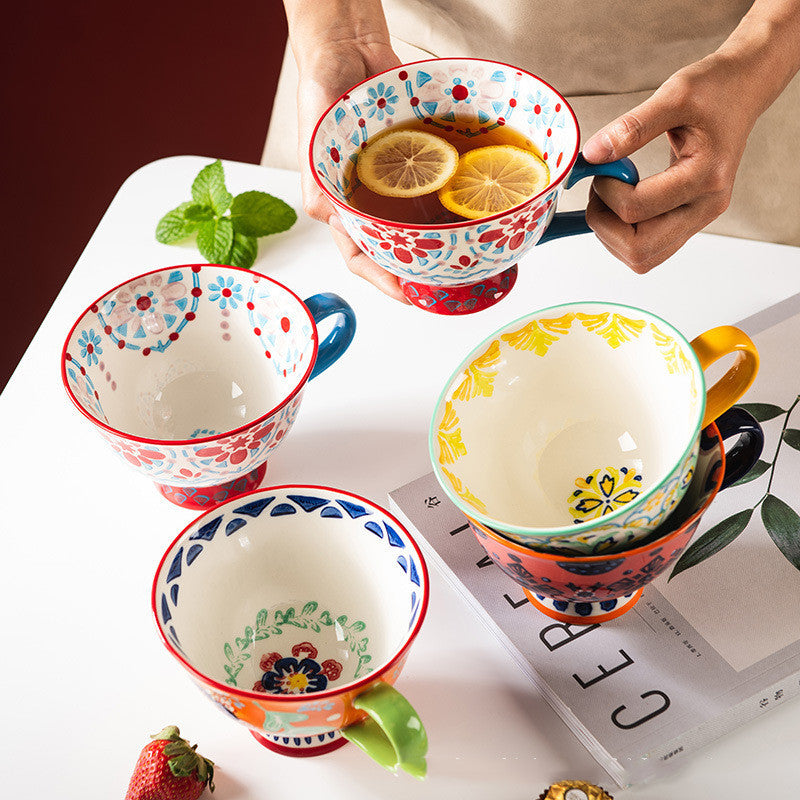 Large Capacity Creative Flowery Mug