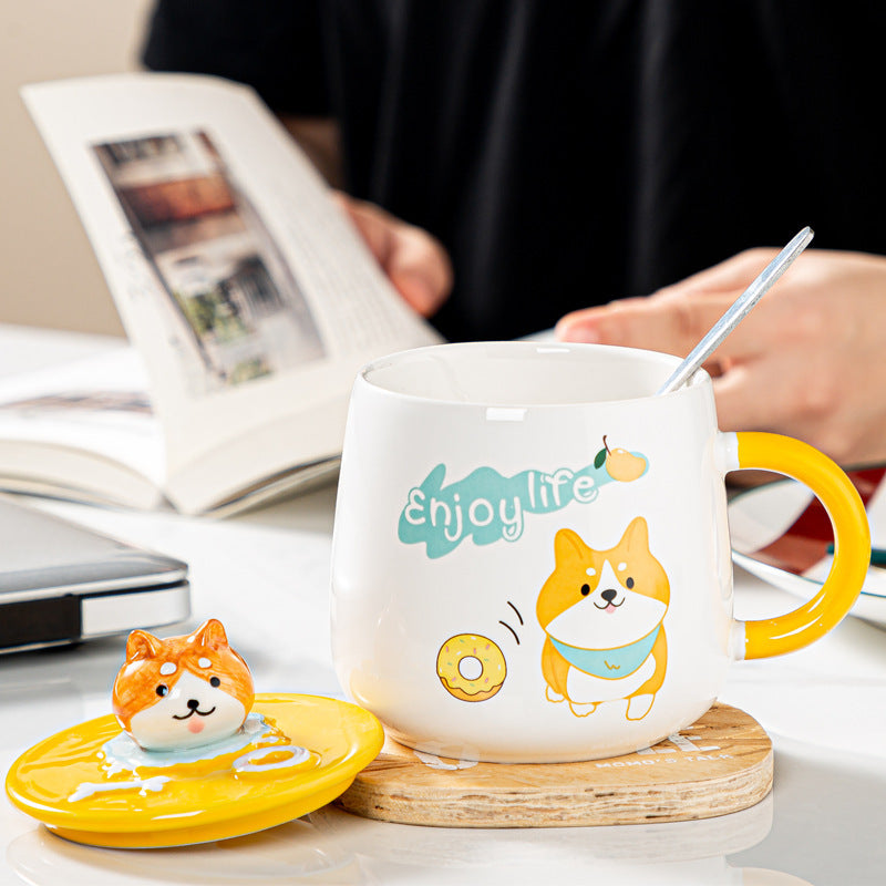 Cute Cartoon Dog Mug Breakfast