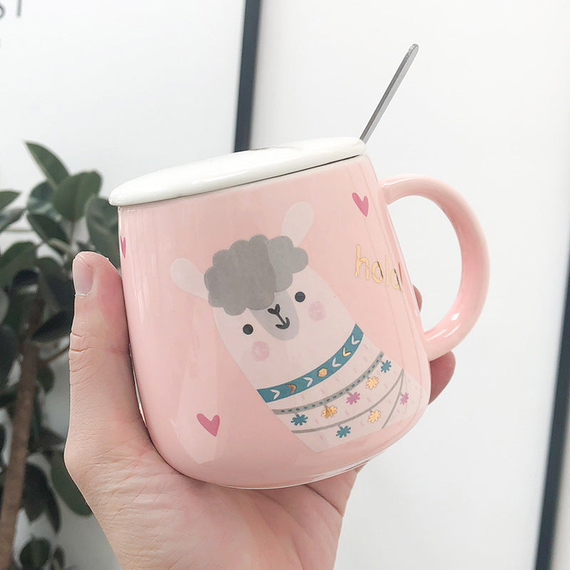 Alpaca Potbelly Ceramic Cup