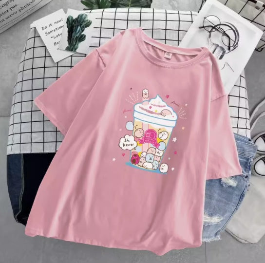 Loose Style Cotton Short-Sleeved T-Shirt