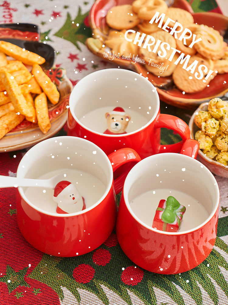 Cute Cartoon 3D Mark Ceramic Cup