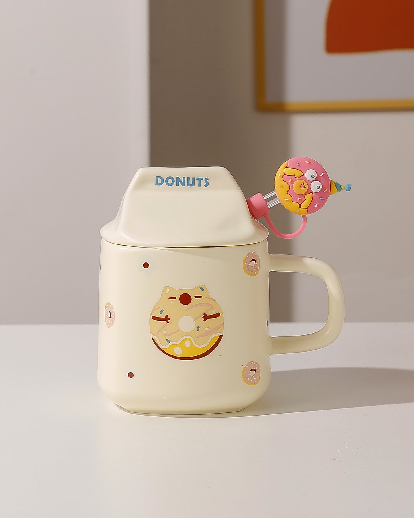 Ceramic Cartoon Donut Mug