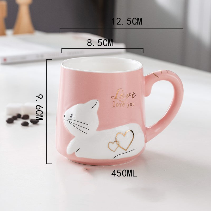 Three-Dimensional Cat Ceramic Mug