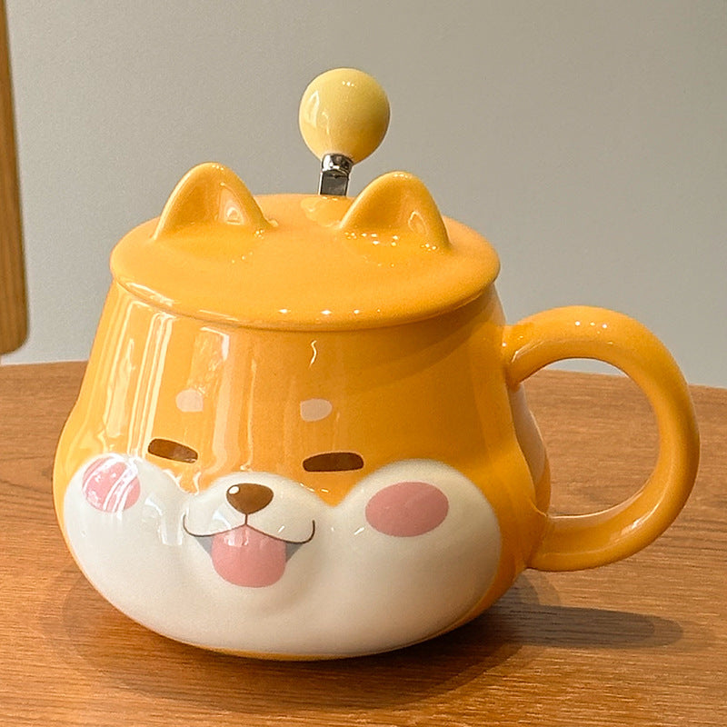 Shiba Inu Ceramic Cup With Cover